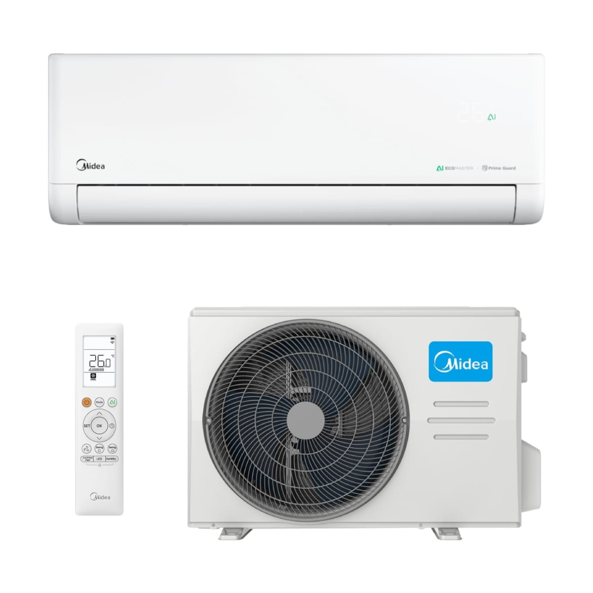 Midea Solunar modelis EF-09RD1H komplektā āra bloks MX1H-09RD1H Midea Solunar modelis EF-09RD1H komplektā āra bloks MX1H-09RD1H