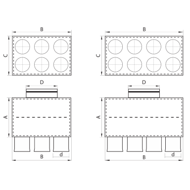 Gaisa sadales kārba Komfovent LOK-H-160-75×6